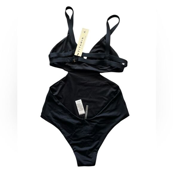 Vitamin A Paradise Plunge Open Back Cut Out One Piece Swimsuit NEW NWT - Picture 4 of 8